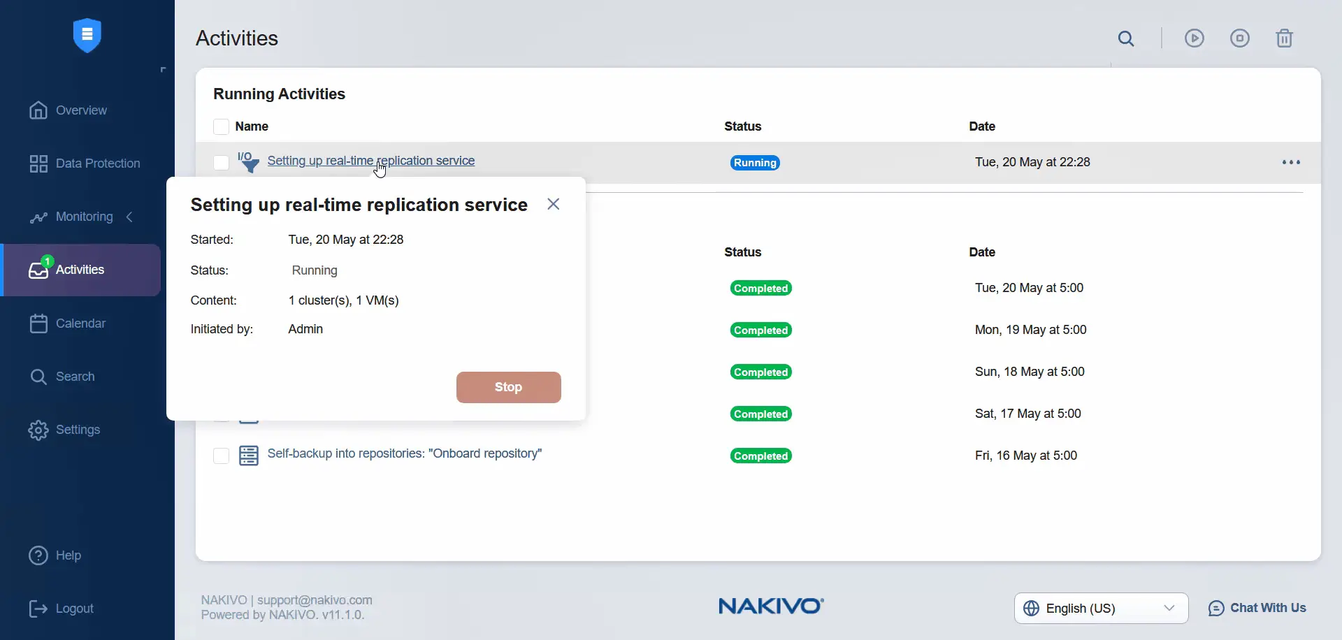 Setting up the real-time replication service