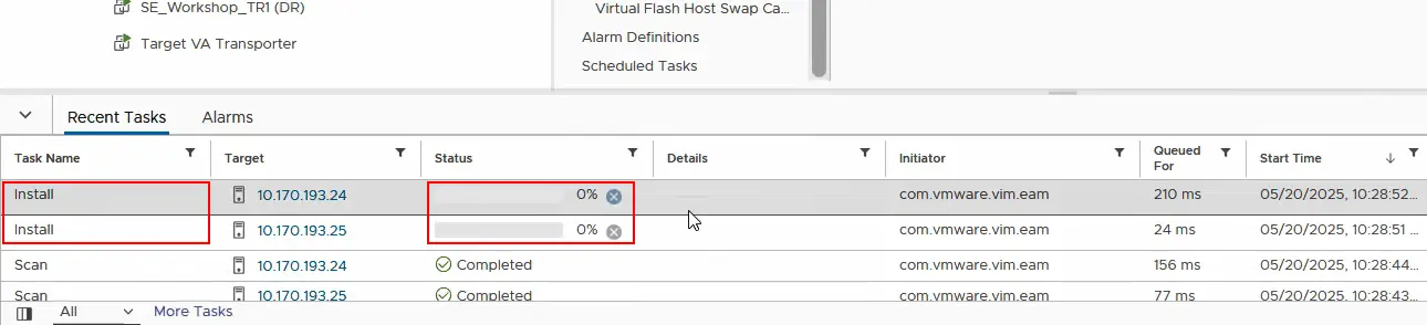 Viewing the progress