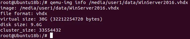 Check the VHDX information before converting it to VMDK with qemu-img