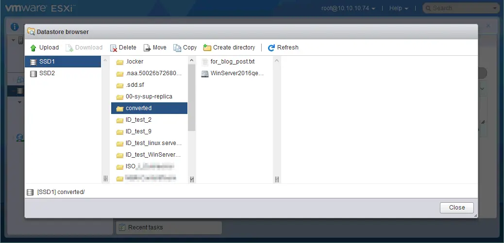 Uploading the VMDK file after conversion