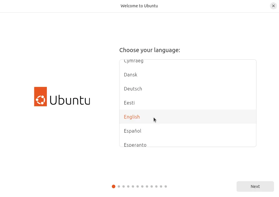 Selecting a language