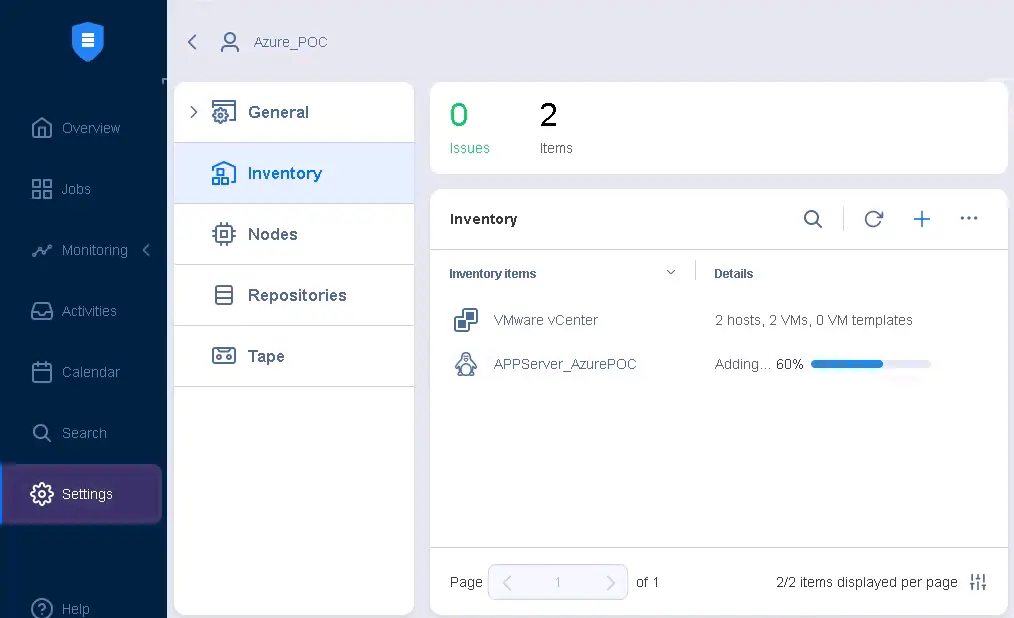 Adding a Linux server running in Azure to the inventory