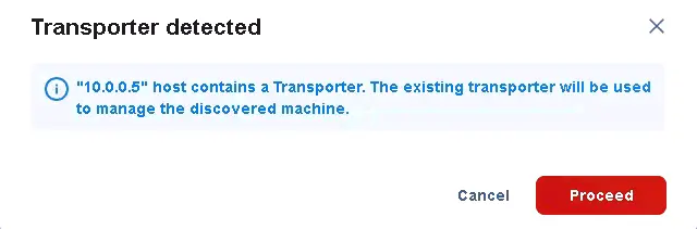 An existing Transporter is detected