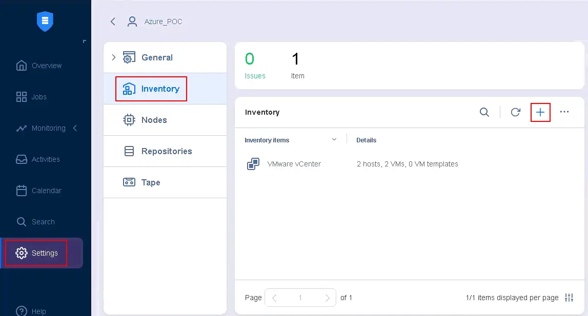 How to add items to the NAKIVO inventory