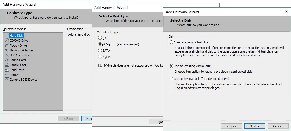 Add hardware wizard