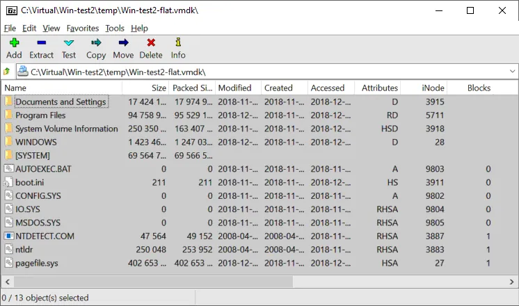 Browse vmdk file contents in 7-Zip