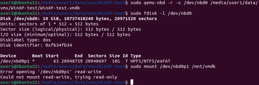 mount VMDK in Linux using qemu-utils