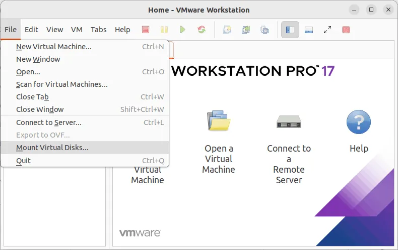Opening VMware Workstation