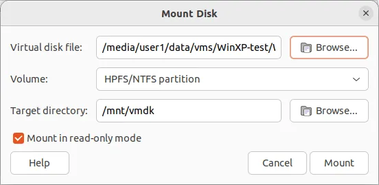Ready to mount a VMDK file