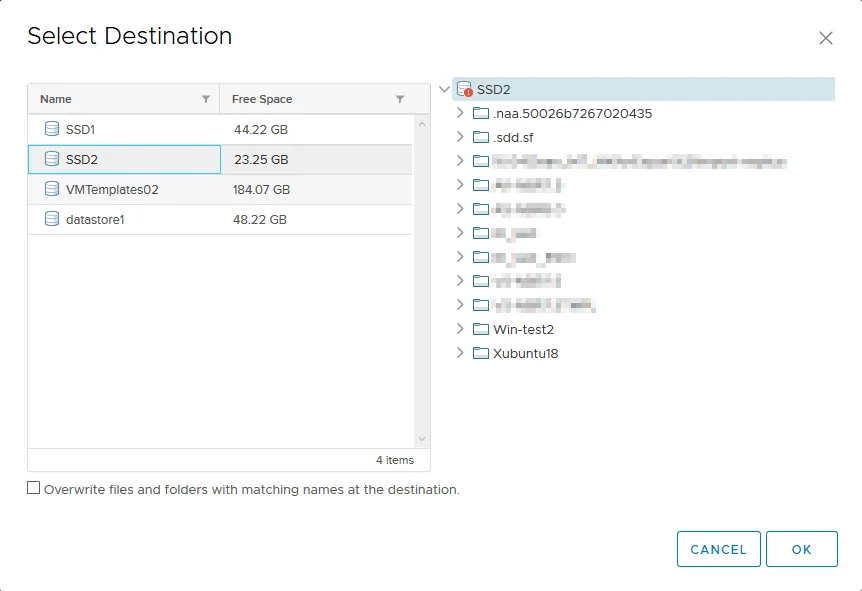 Selecting destination