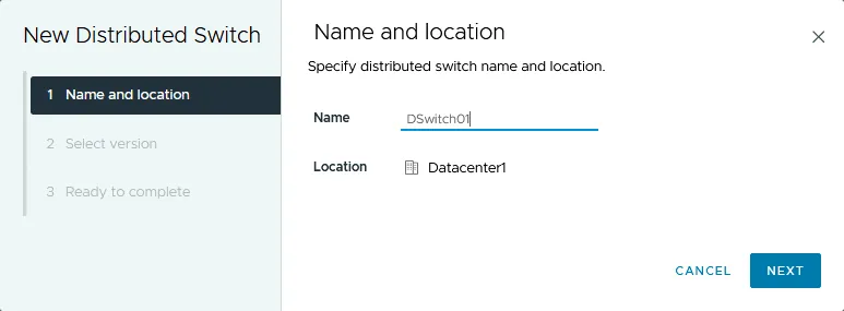 Specifying the name and location